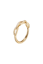 Stax Chainlink Ring, 18K Yellow Gold & Diamonds